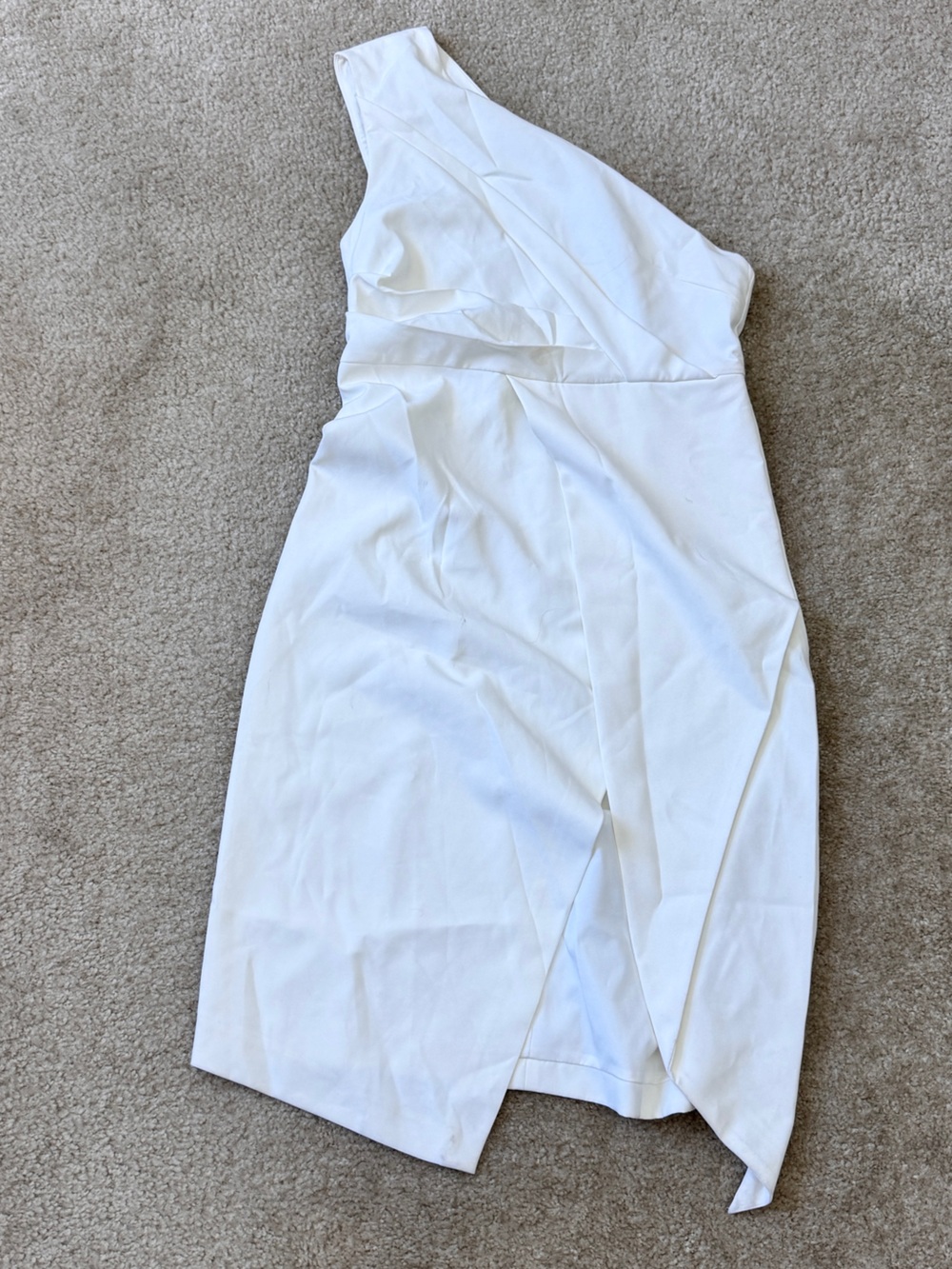 White One-Shoulder Sheath Dress
